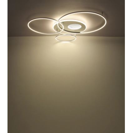 Globo - Stlmiteľné LED stropné svietidlo 70W/230V 2700-6500K Wi-Fi Tuya matný chróm + diaľkové ovládanie