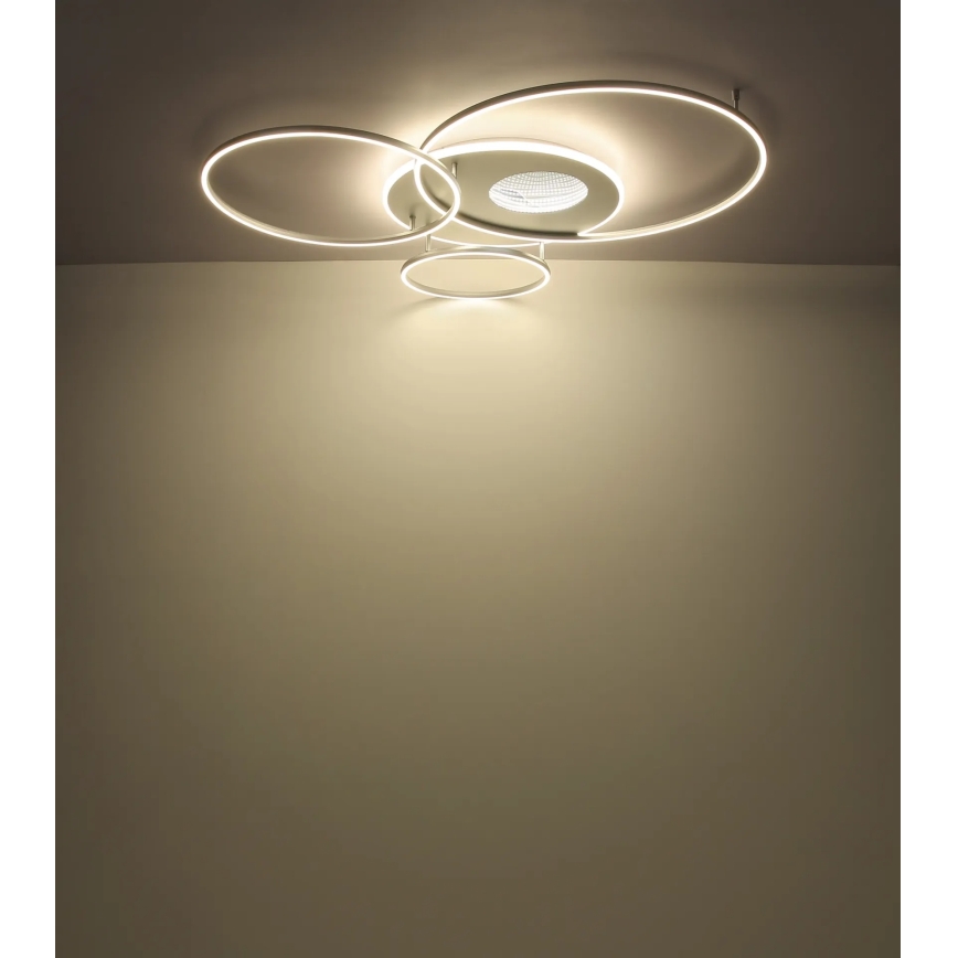 Globo - Stlmiteľné LED stropné svietidlo 70W/230V 2700-6500K Wi-Fi Tuya matný chróm + diaľkové ovládanie
