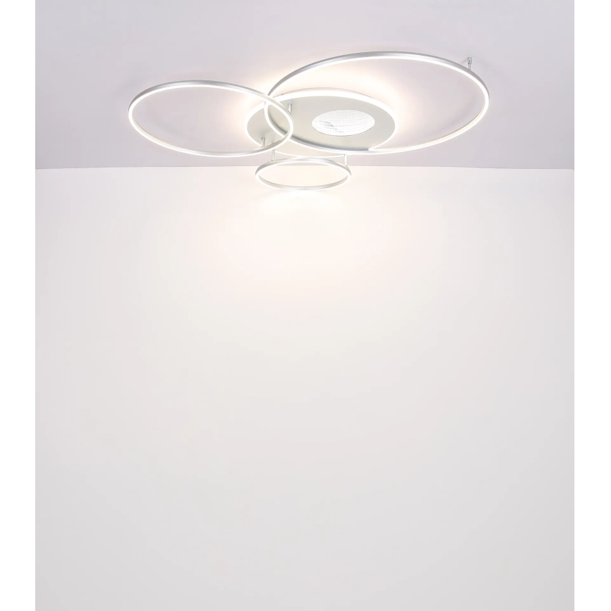 Globo - Stlmiteľné LED stropné svietidlo 70W/230V 2700-6500K Wi-Fi Tuya matný chróm + diaľkové ovládanie