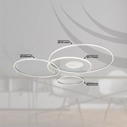 Globo - Stlmiteľné LED stropné svietidlo 70W/230V 2700-6500K Wi-Fi Tuya matný chróm + diaľkové ovládanie