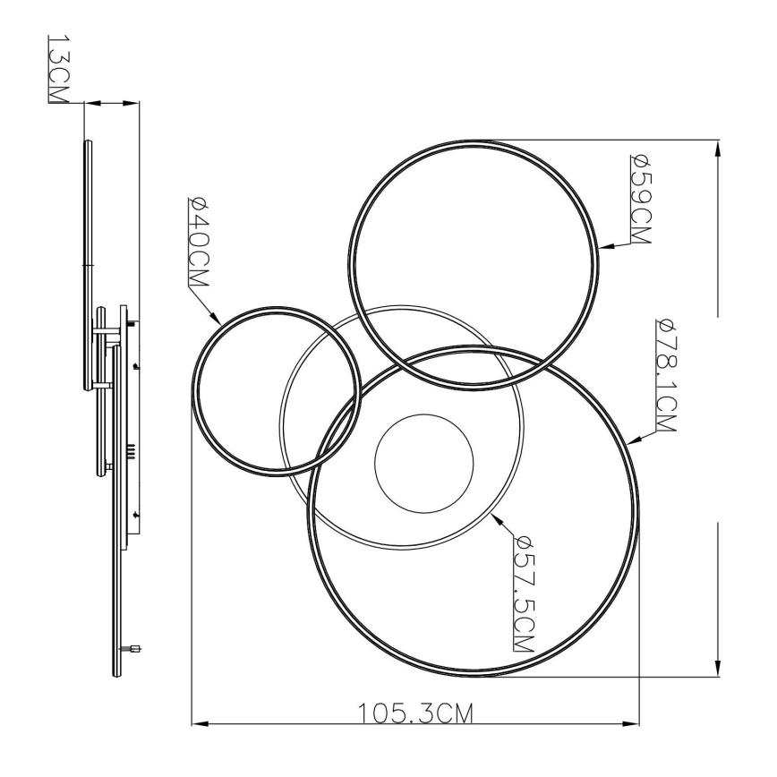 Globo - LED stmievateľné stropné svietidlo LED/70W/230V 2700-6500K 105x26,5 cm biela + diaľkové ovládanie