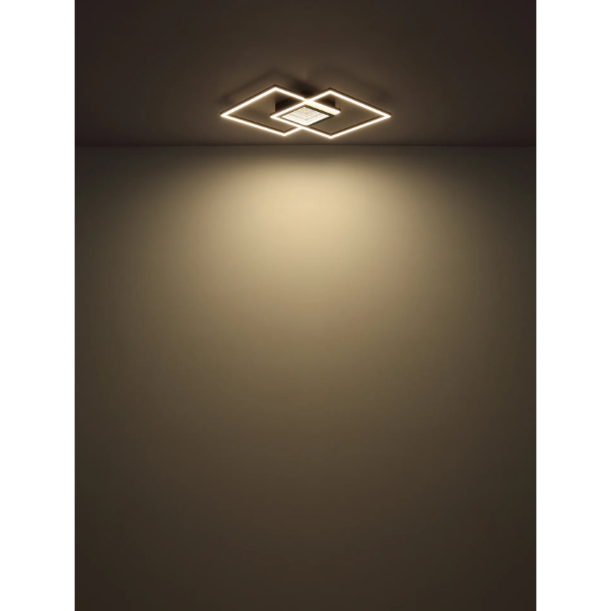 Globo - LED stmievateľné stropné svietidlo LED/32W/230V 2700-6500K 42,6x42,6 cm čierna + diaľkové ovládanie
