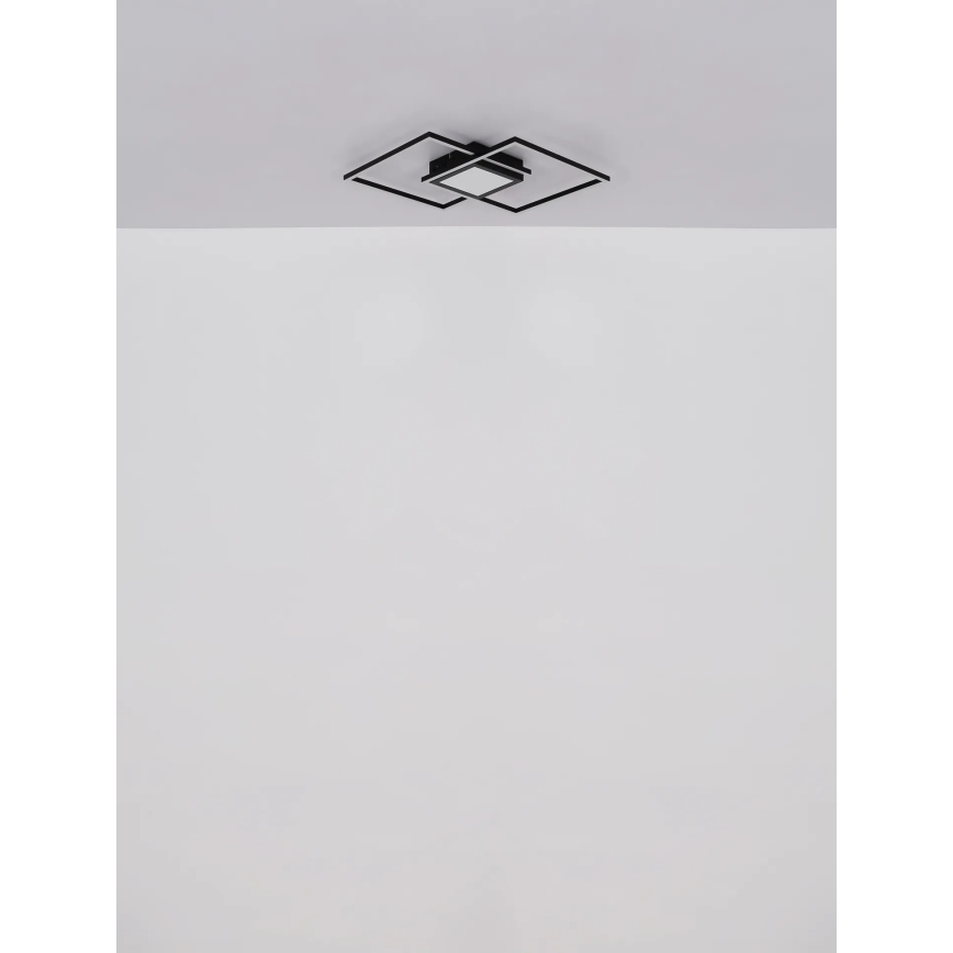Globo - LED stmievateľné stropné svietidlo LED/32W/230V 2700-6500K 42,6x42,6 cm čierna + diaľkové ovládanie