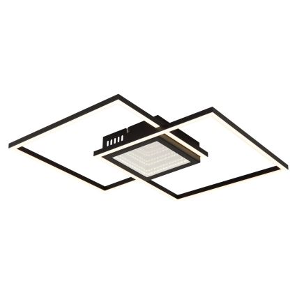 Globo - LED stmievateľné stropné svietidlo LED/32W/230V 2700-6500K 42,6x42,6 cm čierna + diaľkové ovládanie