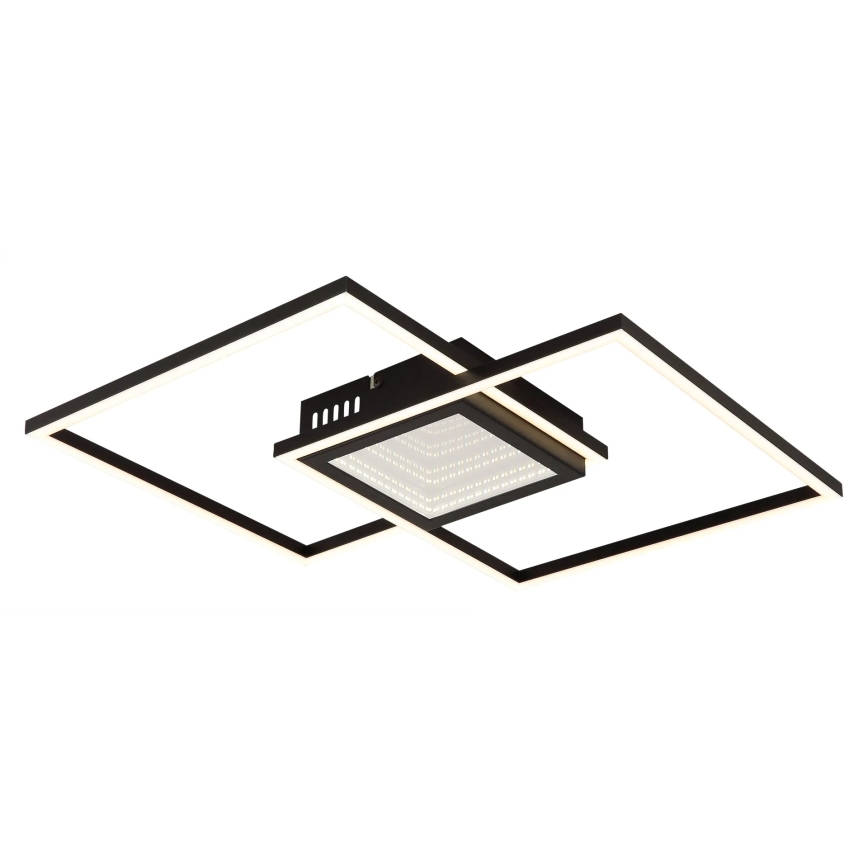 Globo - LED stmievateľné stropné svietidlo LED/32W/230V 2700-6500K 42,6x42,6 cm čierna + diaľkové ovládanie