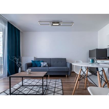 Globo - LED Stmievateľné stropné svietidlo LED/42W/230V 2700-6500K 19,6x96 cm čierna + diaľkové ovládanie