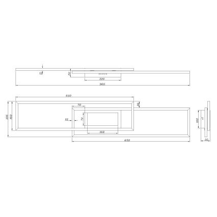 Globo - LED Stmievateľné stropné svietidlo LED/42W/230V 2700-6500K 19,6x96 cm čierna + diaľkové ovládanie