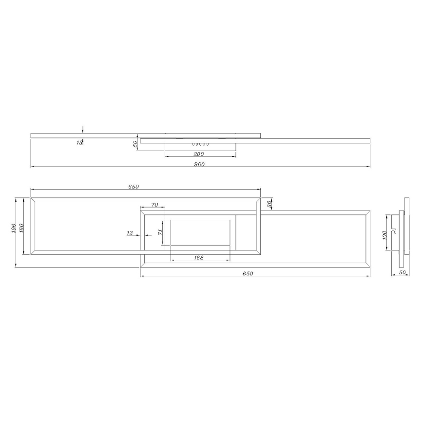 Globo - LED Stmievateľné stropné svietidlo LED/42W/230V 2700-6500K 19,6x96 cm čierna + diaľkové ovládanie