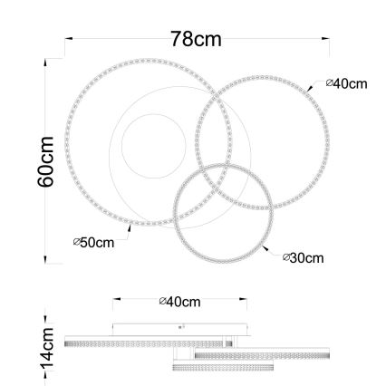Globo - LED stropné svietidlo LED/40W/230V 3000K 78x60 cm béžová