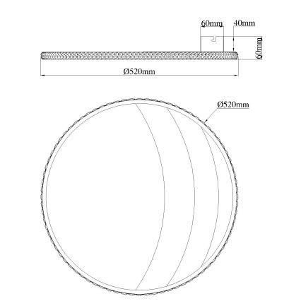 Globo - LED stropné svietidlo LED/40W/230V 3000/4000/6000K pr. 52 cm zlaté