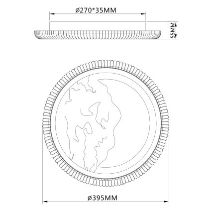 Globo - LED stropné svietidlo LED/28W/230V 3000/4000/6500K pr. 39,5 cm strieborné