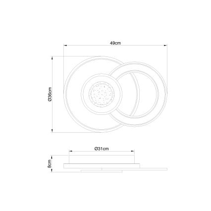 Globo - LED Stmievateľné stropné svietidlo LED/36W/230V 2700-6000K + diaľkové ovládanie