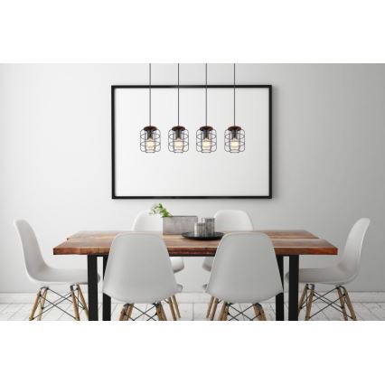 Globo - Závesné svietidlo na lankách 4xE27/40W/230V