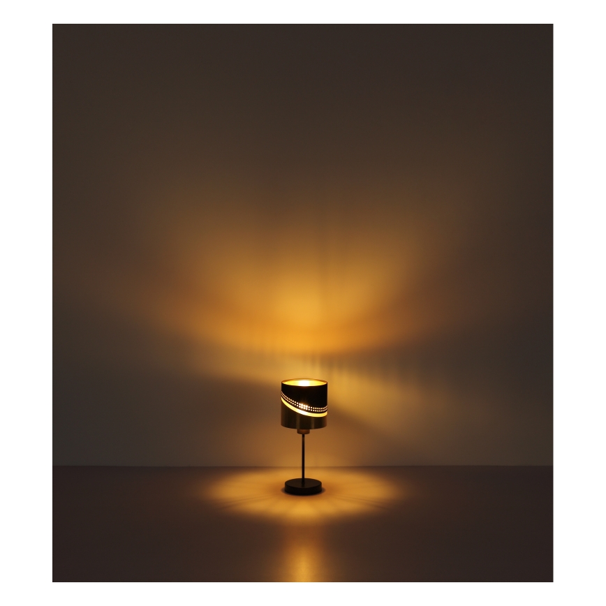 Globo - Stolná lampa 1xE27/40W/230V pr. 16 cm čierna/zlatá