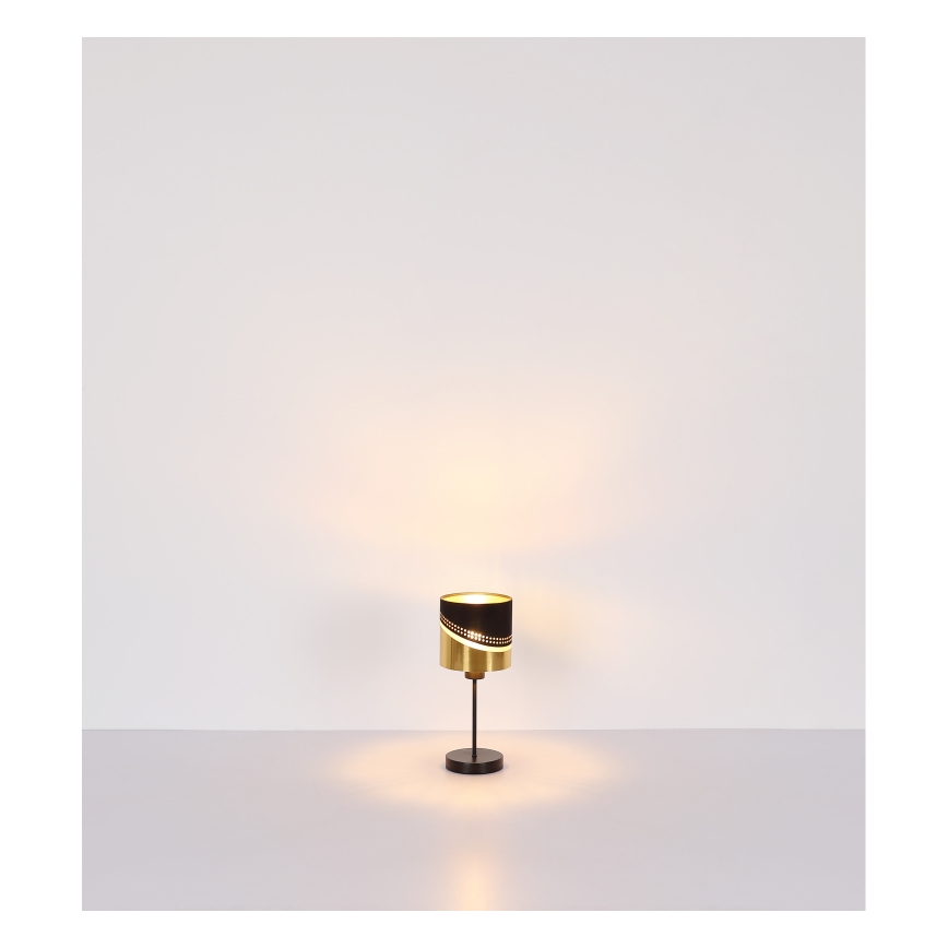 Globo - Stolná lampa 1xE27/40W/230V pr. 16 cm čierna/zlatá