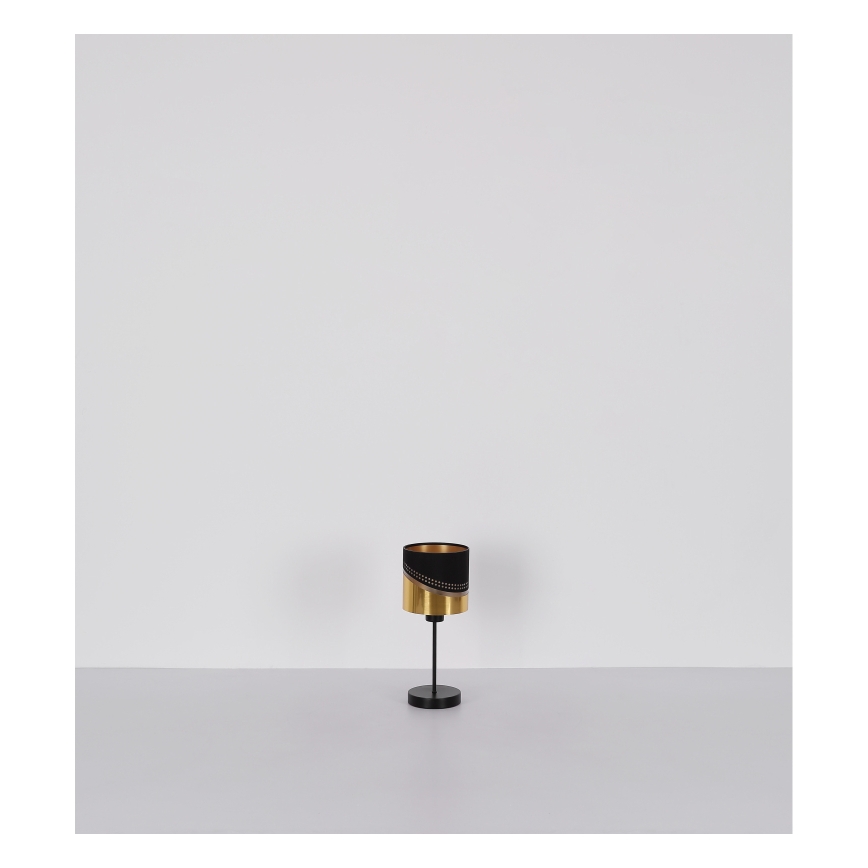 Globo - Stolná lampa 1xE27/40W/230V pr. 16 cm čierna/zlatá