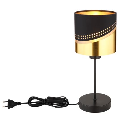 Globo - Stolná lampa 1xE27/40W/230V pr. 16 cm čierna/zlatá