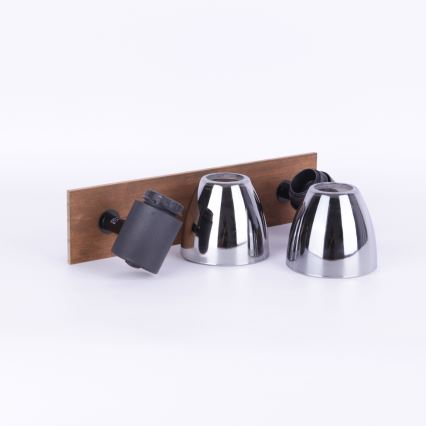 Globo - Nástenné bodové svietidlo 2xE14/40W/230V čierna/drevo