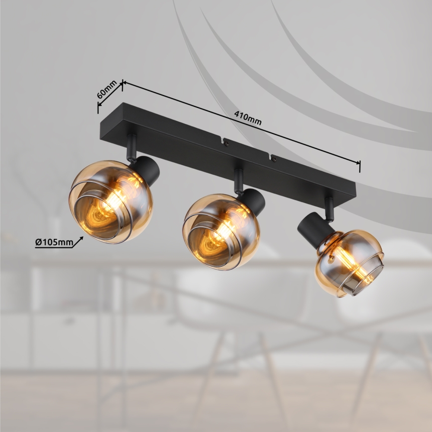 Globo - Bodové svietidlo 3xE14/40W/230V čierne