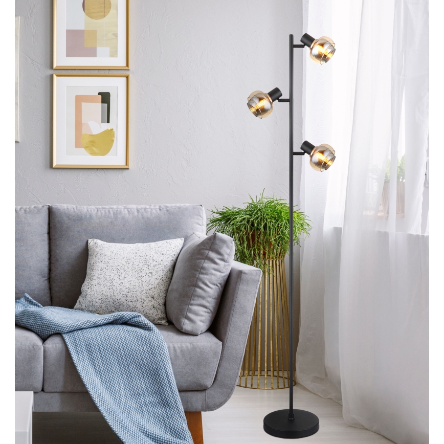Globo - Stojacia lampa 3xE14/40W/230V čierna