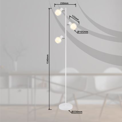 Globo - Stojacia lampa 3xE14/40W/230V biela
