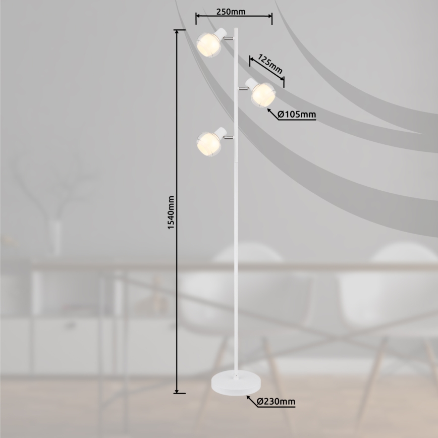 Globo - Stojacia lampa 3xE14/40W/230V biela