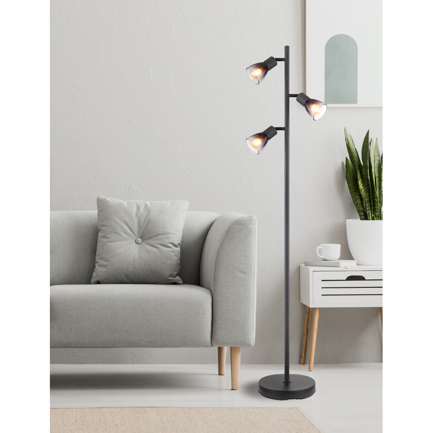 Globo - Stojacia lampa 3xE14/25W/230V čierna