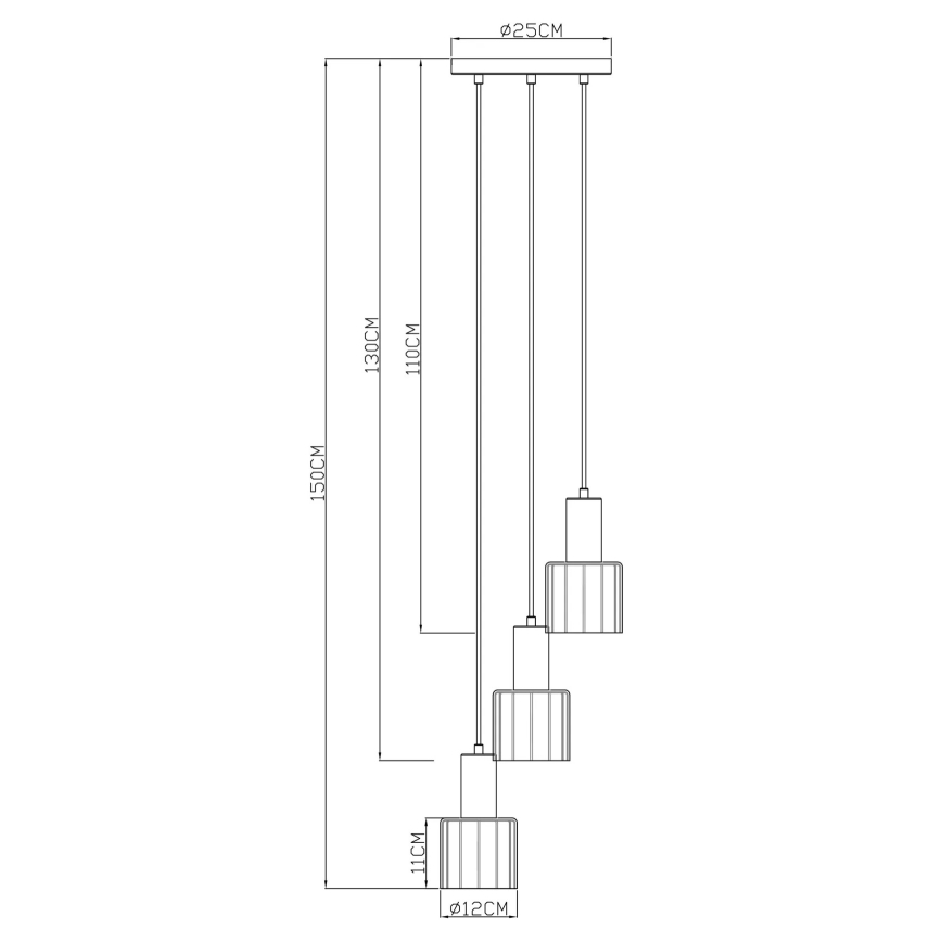 Globo - Luster na lanku 3xE27/40W/230V
