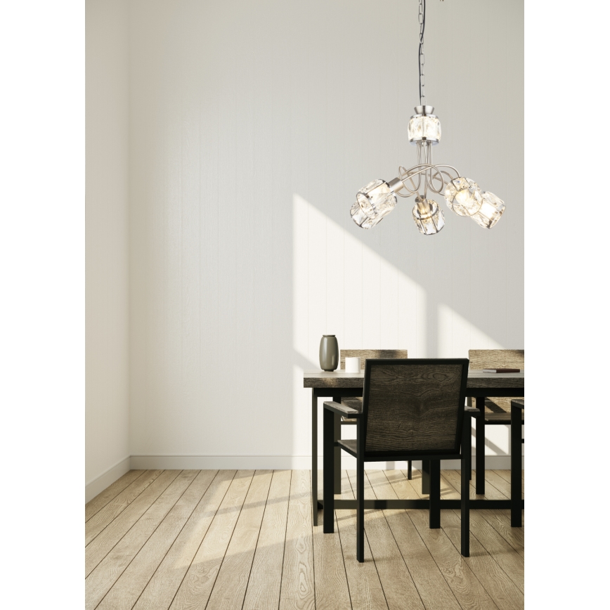 Globo - LED Luster na reťazi 5xE14/40W/230V + LED/5W
