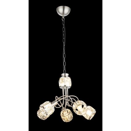 Globo - LED Luster na reťazi 5xE14/40W/230V + LED/5W