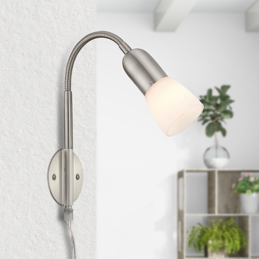 Globo - Flexibilná lampička 1xE14/40W/230V matný chróm