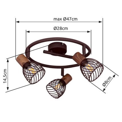 Globo 54817-3 - Bodové svietidlo ISABELLE 3xE14/40W/230V