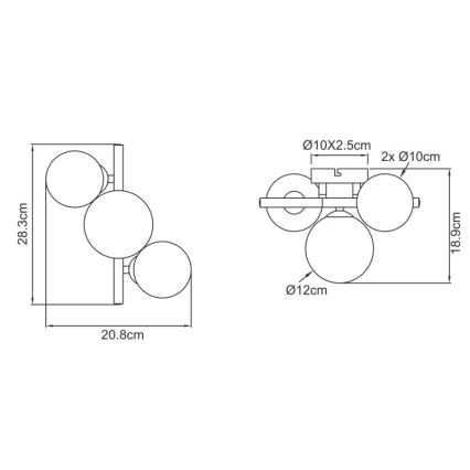 Globo - LED Prisadený luster RIHA 3xG9/3,5W/230V