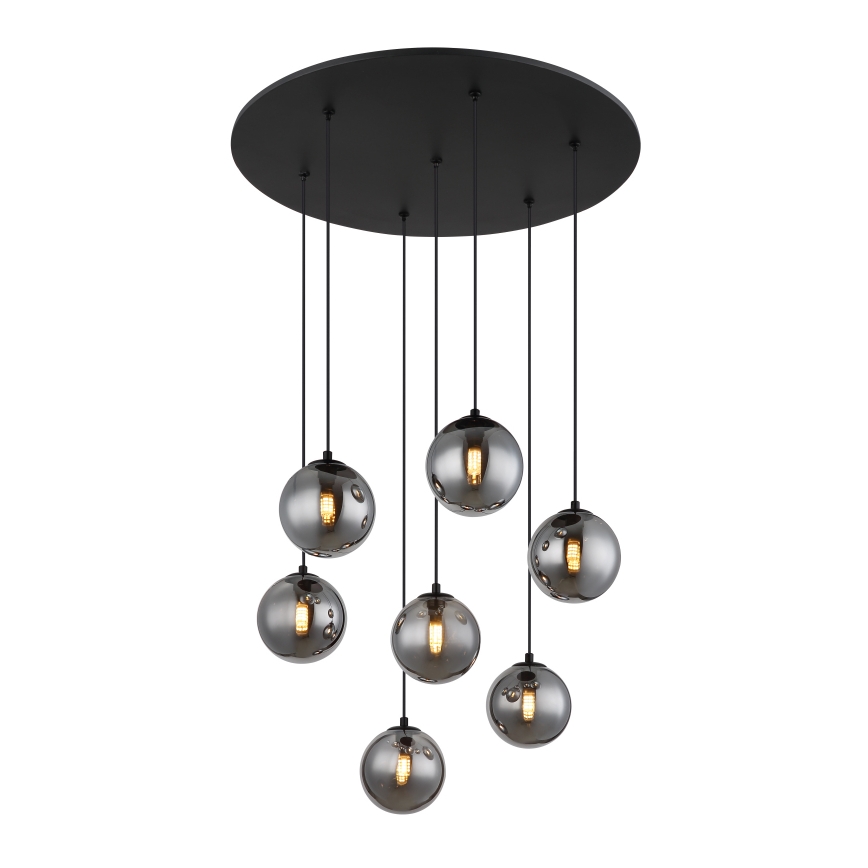 Globo - LED Luster na lanku 7xG9/3,5W/230V dymová/čierna