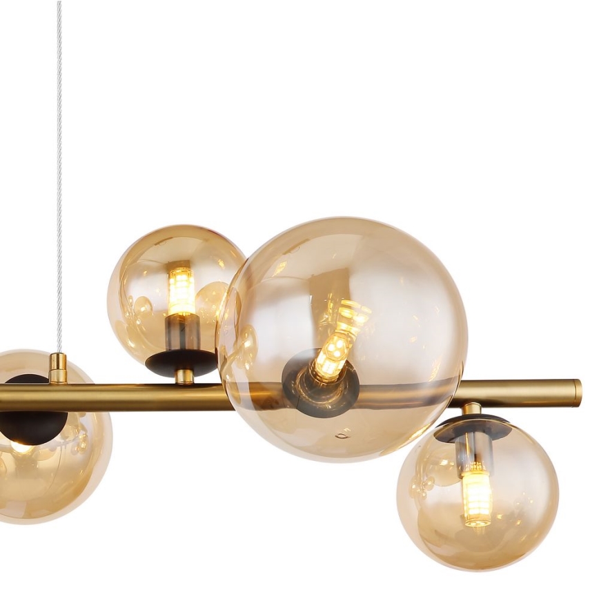 Globo - LED Luster na lanku 9xG9/3W/230V mosadz