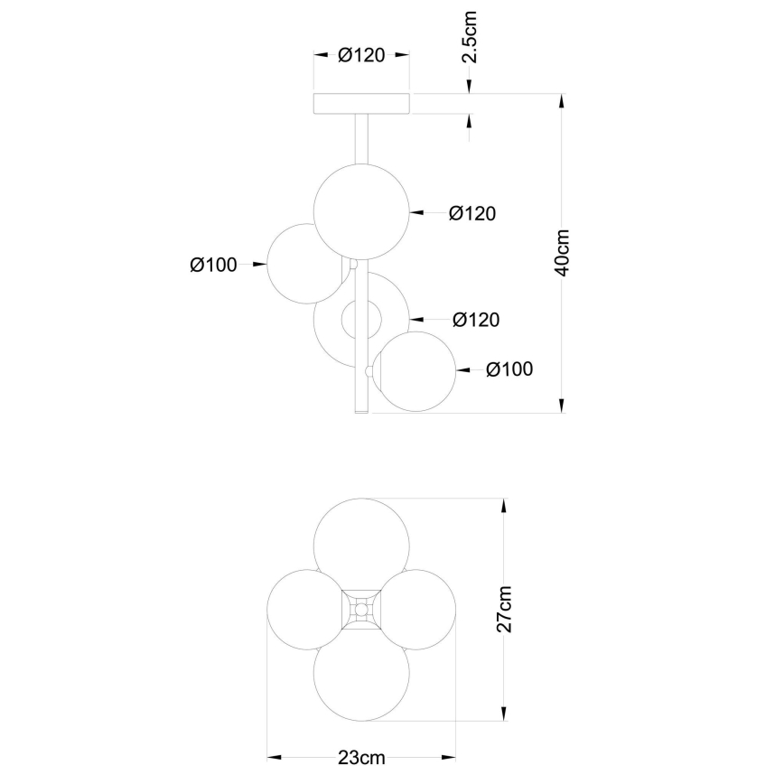 Globo - LED Luster na tyči 4xG9/3W/230V matný chróm