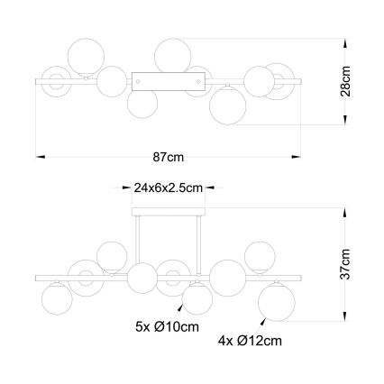 Globo - LED Luster na tyči 9xG9/3W/230V chróm