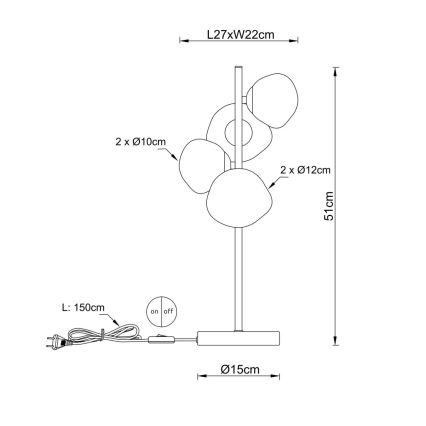 Globo - Stolná lampa 4xG9/5W/230V