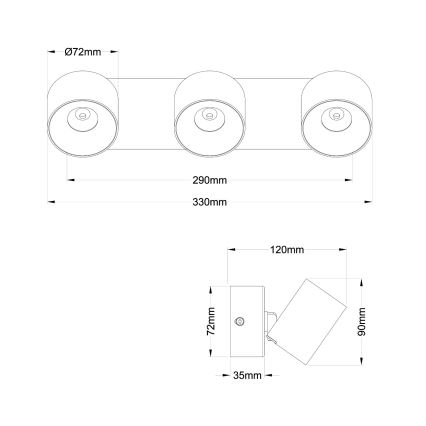 Globo - LED bodové svietidlo 3xLED/6W/230V