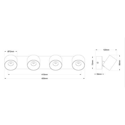 Globo - LED Bodové svietidlo 4xLED/6W/230V