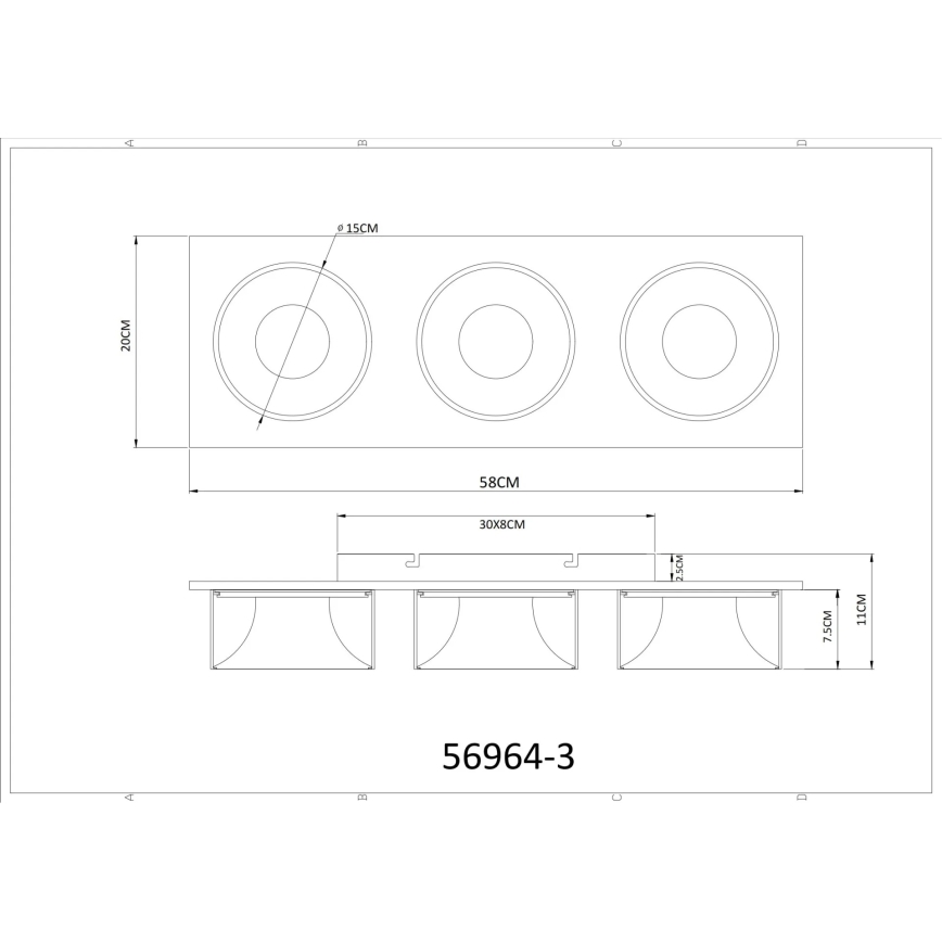 Globo - LED Stropné svietidlo LED/24W/230V 3000K 58x20 cm mosadz