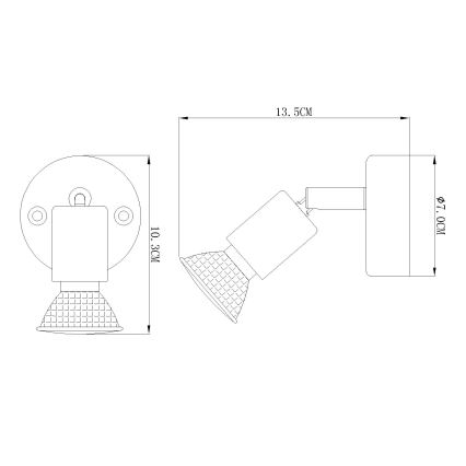 Globo - LED Nástenné bodové svietidlo 1xGU10/3W/230V