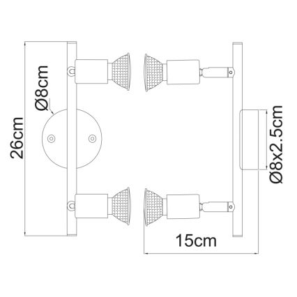 Globo - LED Bodové svietidlo 2xGU10/3W/230V