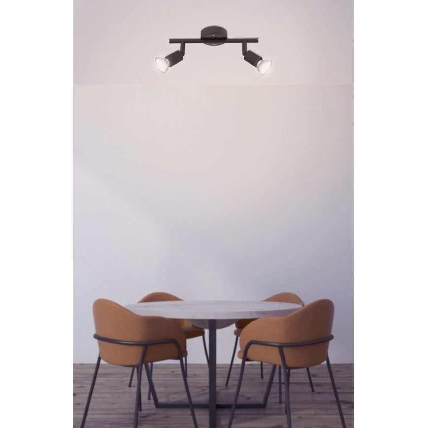 Globo - LED Bodové svietidlo 2xGU10/3W/230V čierna