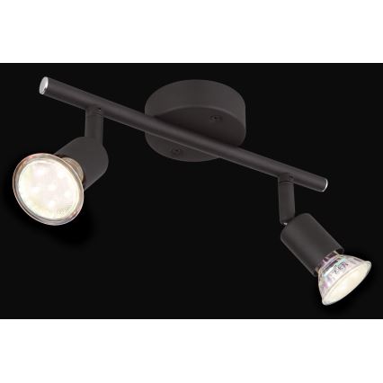 Globo - LED Bodové svietidlo 2xGU10/3W/230V čierna