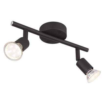 Globo - LED Bodové svietidlo 2xGU10/3W/230V čierna