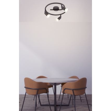 Globo - LED Bodové svietidlo 3xGU10/3W/230V čierna