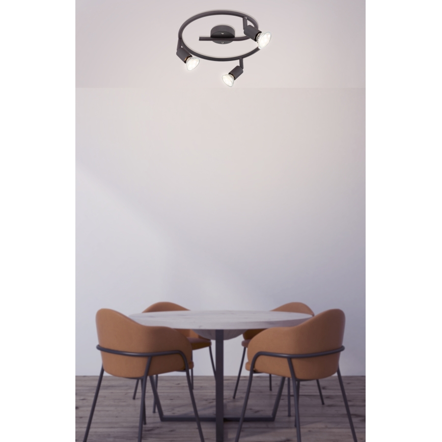 Globo - LED Bodové svietidlo 3xGU10/3W/230V čierna