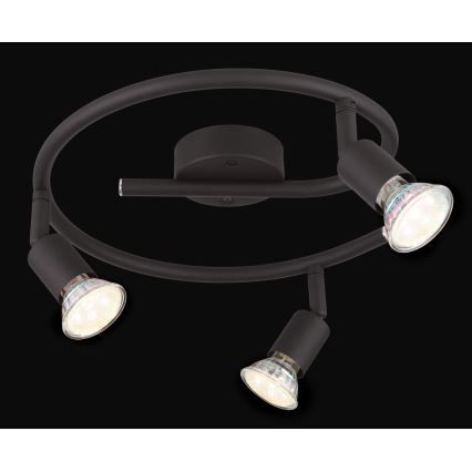 Globo - LED Bodové svietidlo 3xGU10/3W/230V čierna