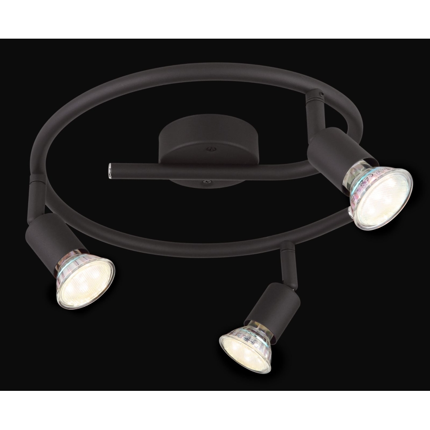 Globo - LED Bodové svietidlo 3xGU10/3W/230V čierna